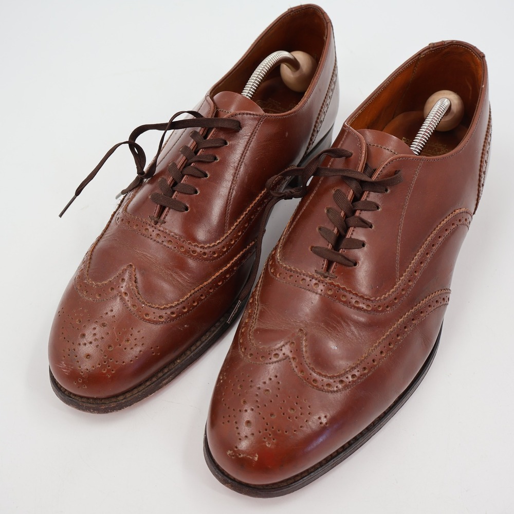 Grenson Royal Windsor Oxford Mens 10.5 D Brown Leather Wingtip Brogue England